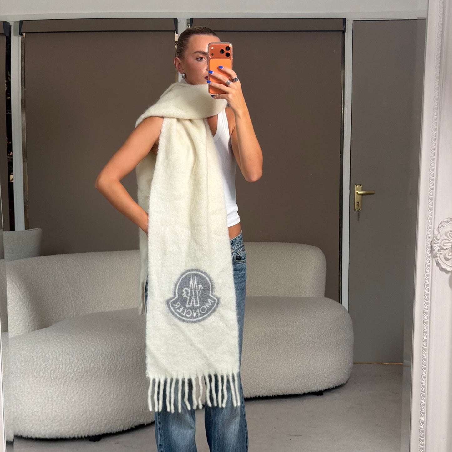 Cream/Off-white Wool Scarf