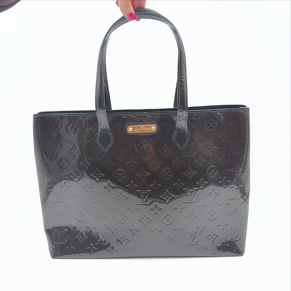 Pre-Owned Olive Green Monogram Vernis Leather Shopper Tote