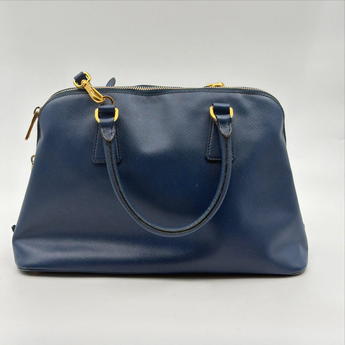 Pre-Owned Blue Saffiano Leather Handbag