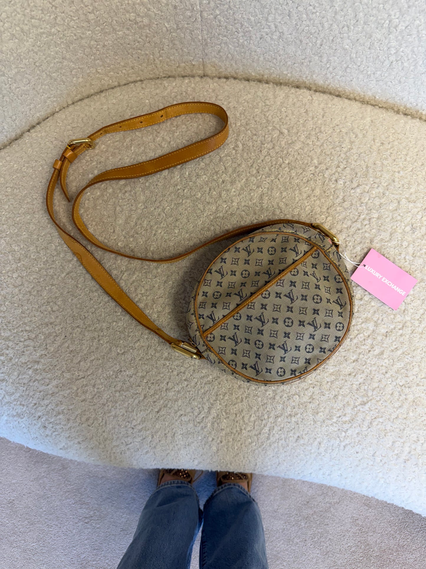 Pre-Owned Blue Mini Lin Canvas Jeanne Crossbody Bag