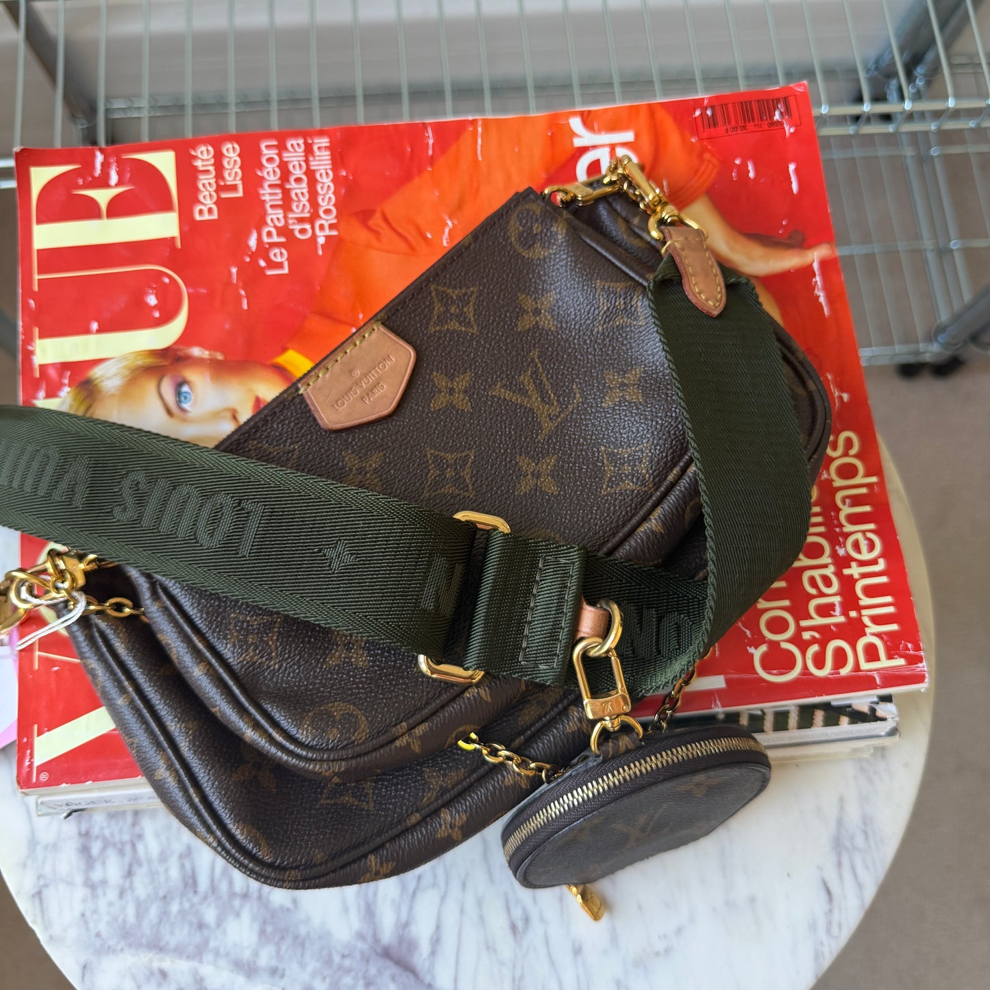 Pre-Owned Green LV Monogram Canvas Multi-Pochette Crossbody Bag
