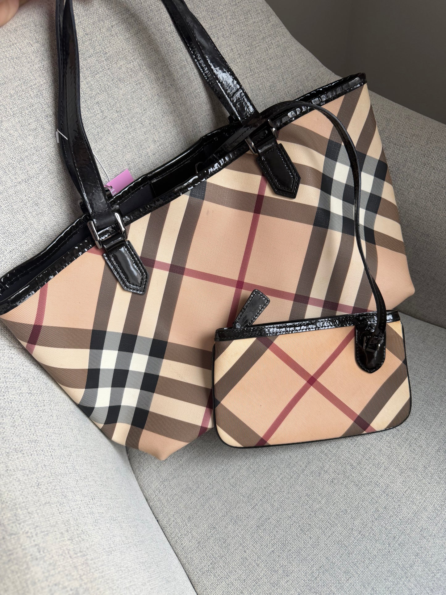 Pre-Owned Novacheck Coated Canvas Handbag w/Pouch