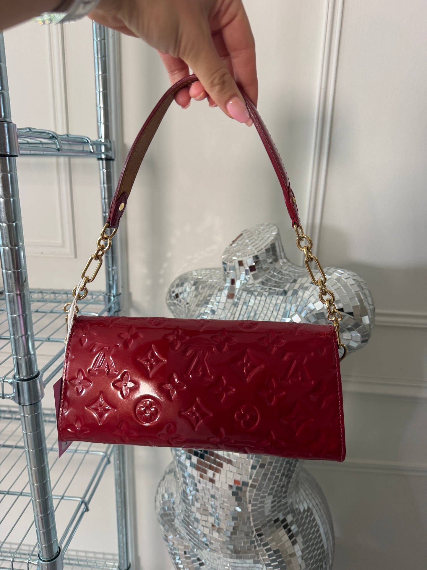 Pre-Owned Red Vernis Leather Handbag - 2 Way