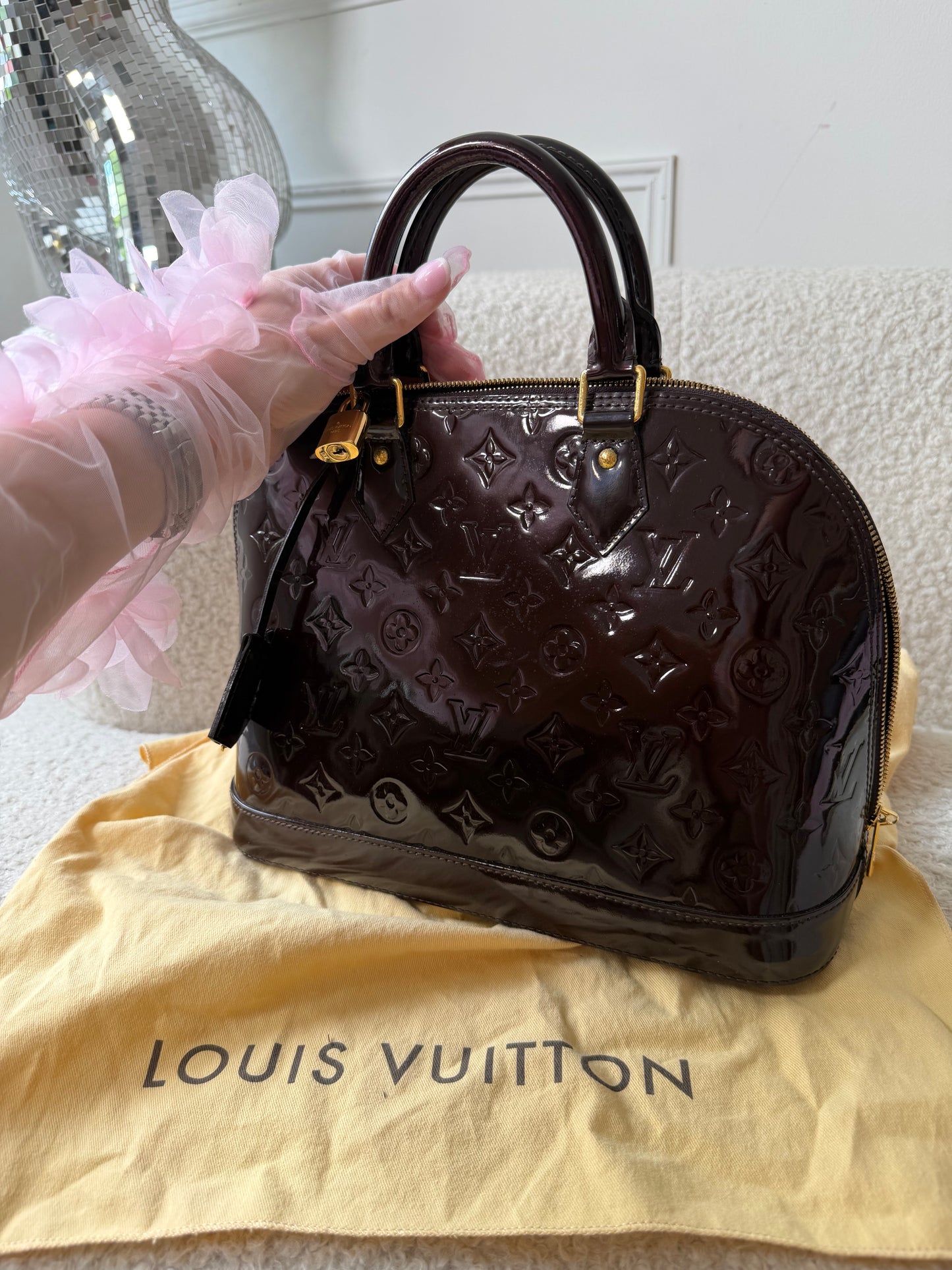 Bordeaux Monogram Vernis Leather Alma PM - Pre-Owned