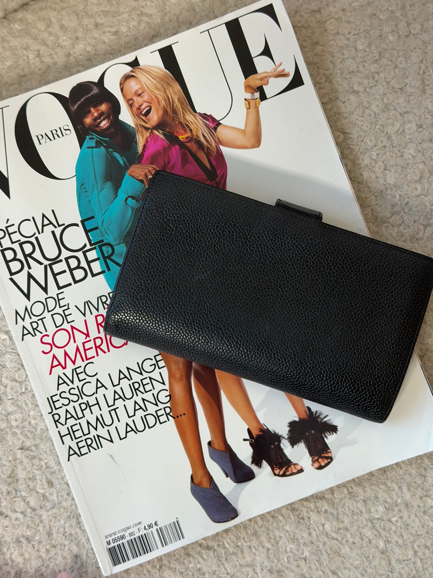 Pre-Owned Black Caviar Leather Wallet