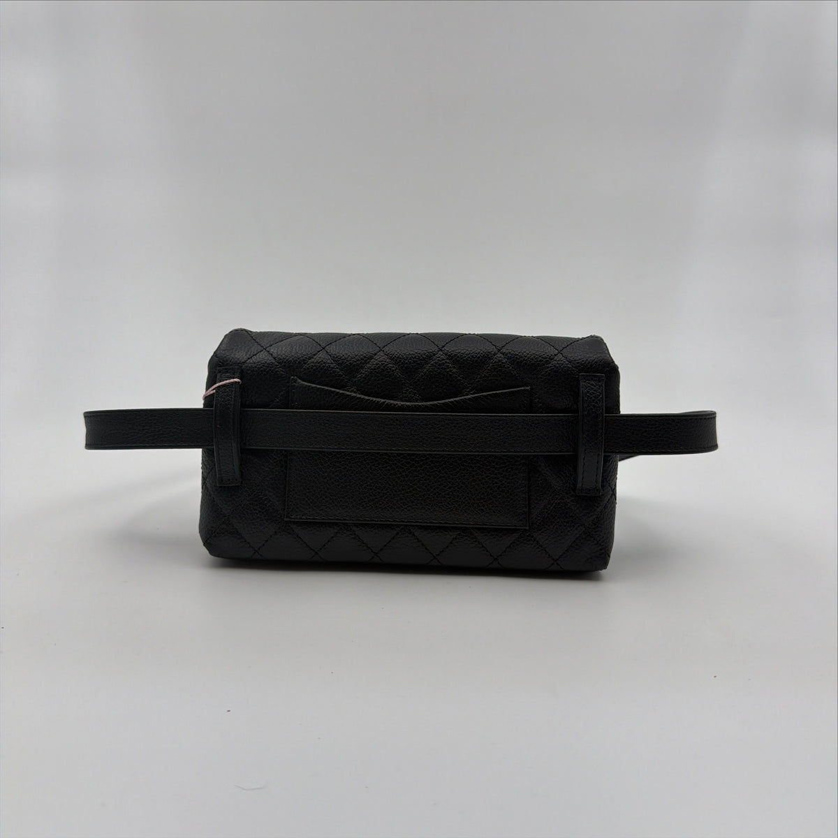 Pre-Owned Black Matelassé Caviar Leather Belt Bag