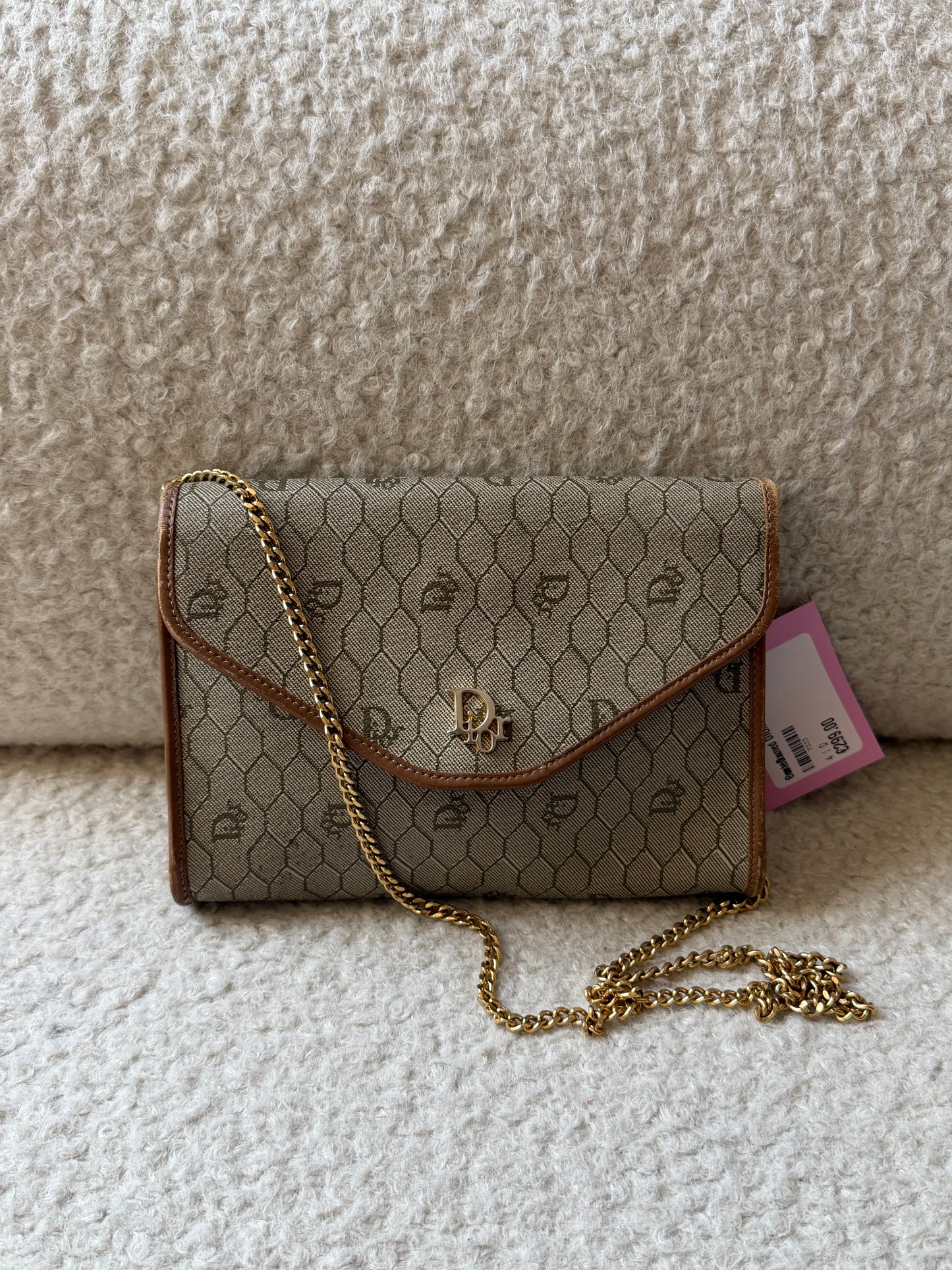 Pre-Owned DIOR Honeycomb Coated Canvas Shoulder Bag