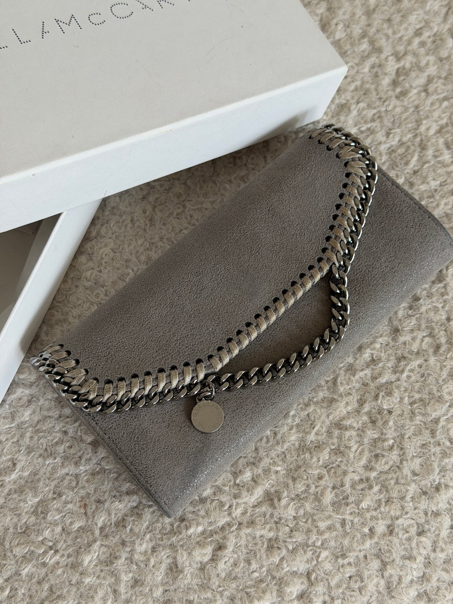 Pre-Owned Grey Suede Wallet