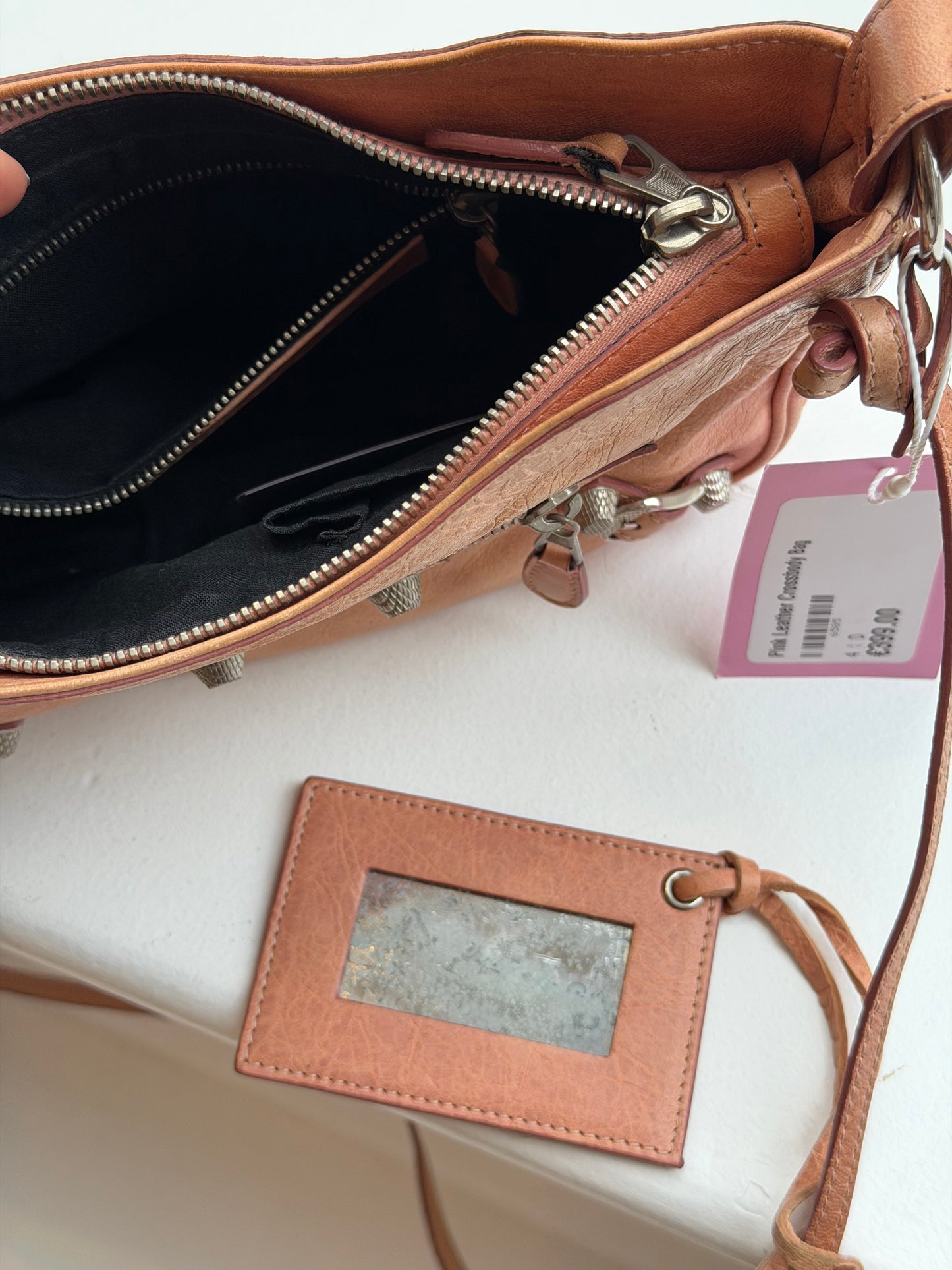 Pink Leather Crossbody Bag