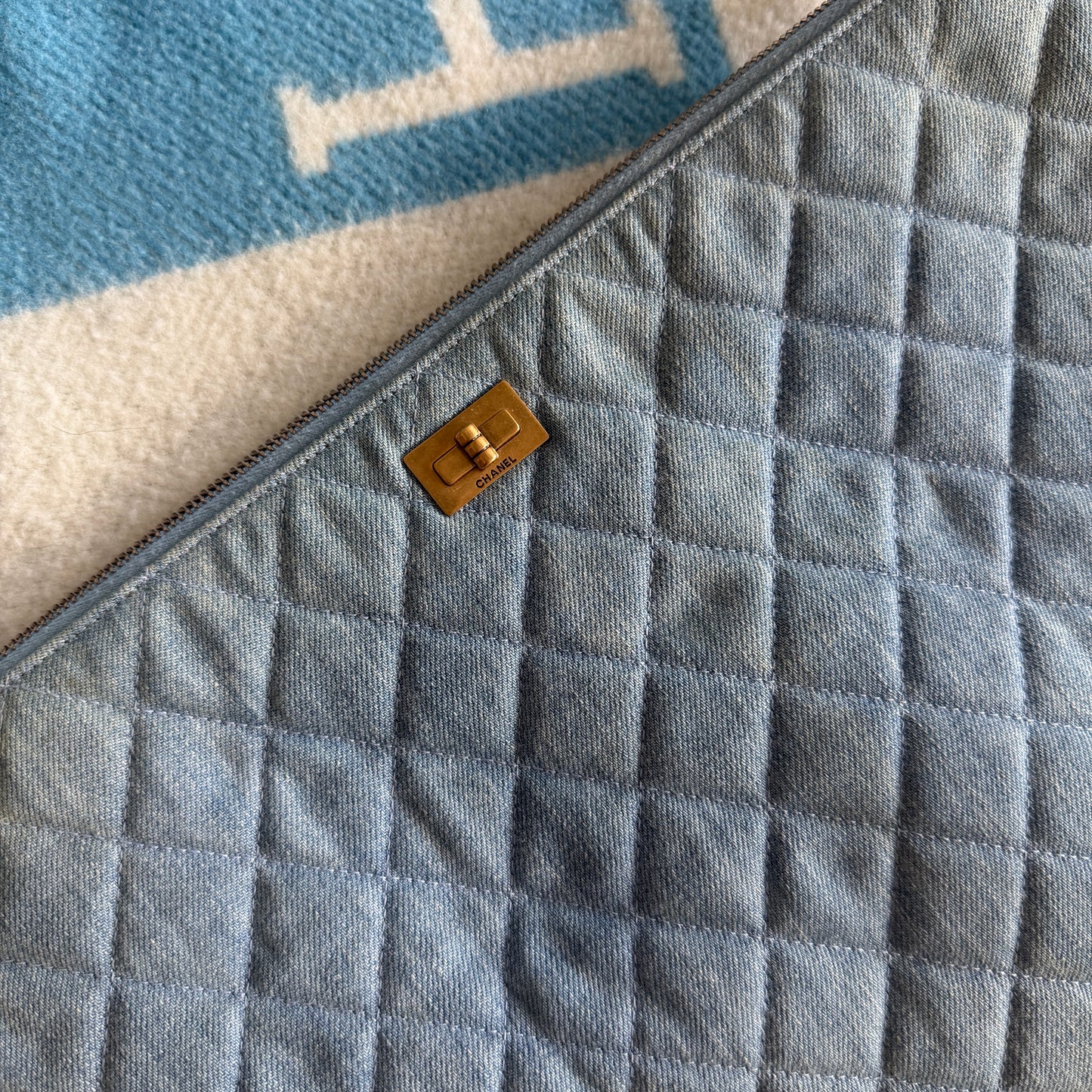 Pre-Owned Blue Denim Mademoiselle Clutch Bag