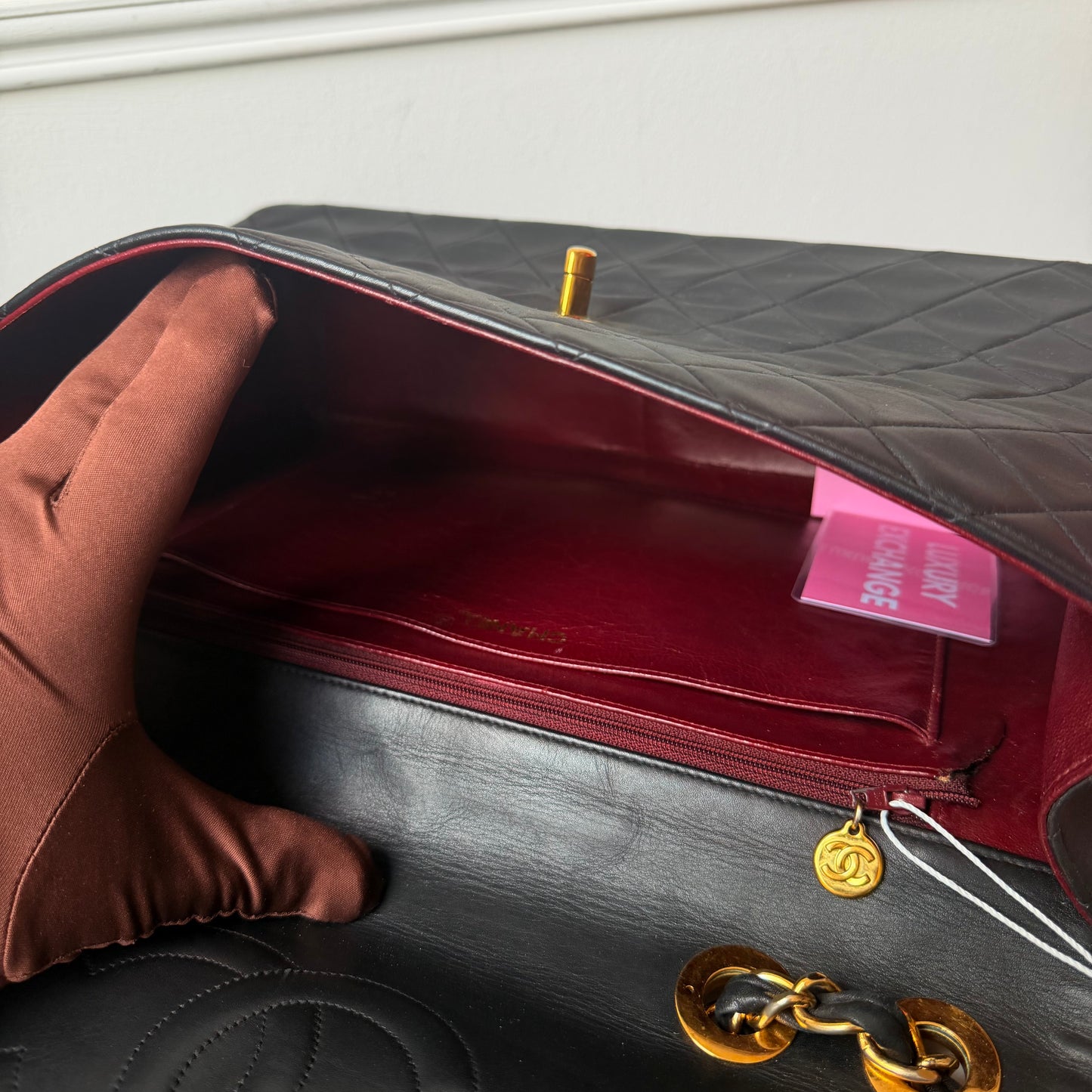 1994-96 Black Lambskin Maxi Single Flap 24K Gold-Plated Hardware