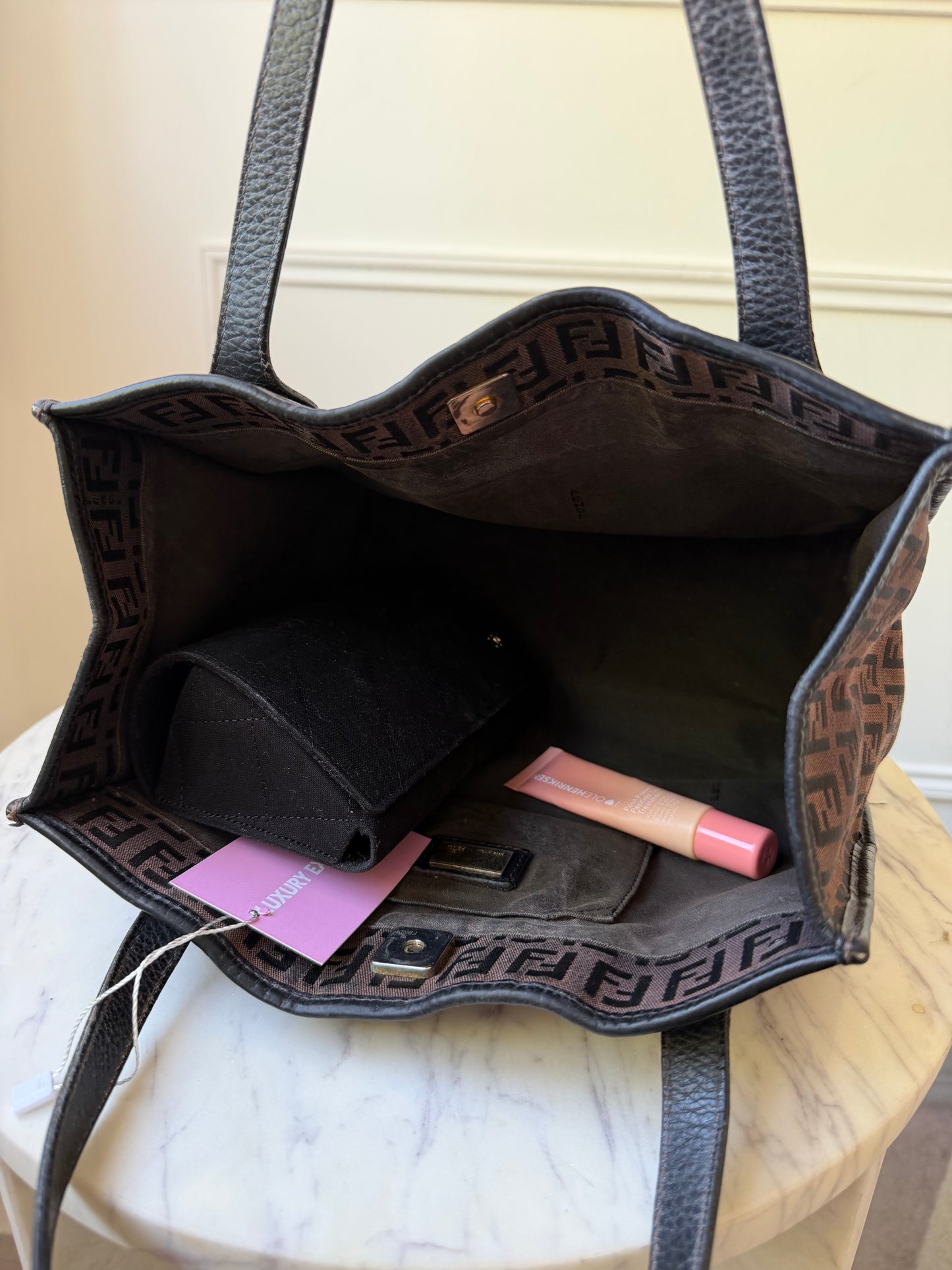 Brown/Black Zucchino Canvas Tote Bag
