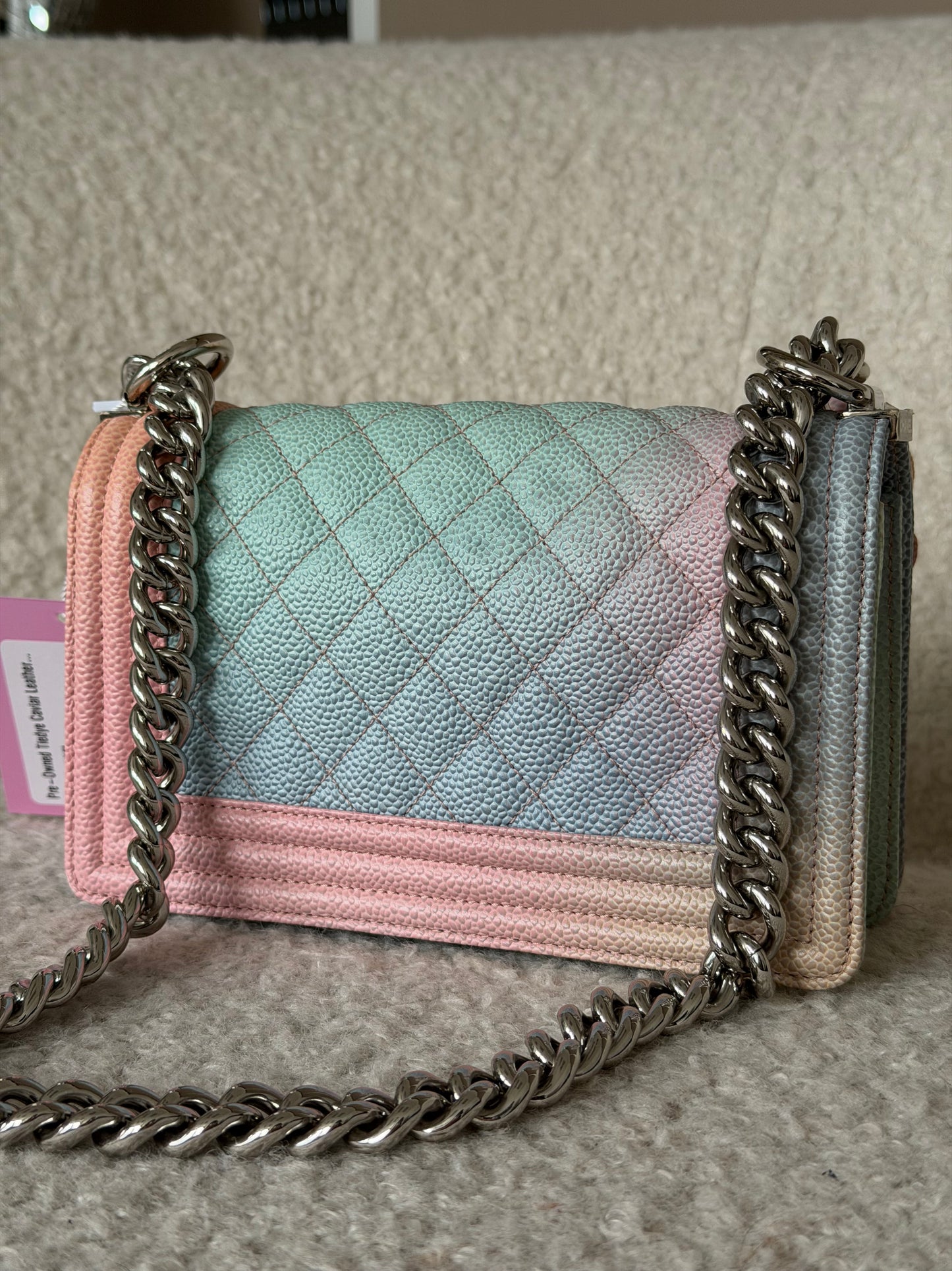 Pre-Owned Tiedye Caviar Leather Boy Single Flap