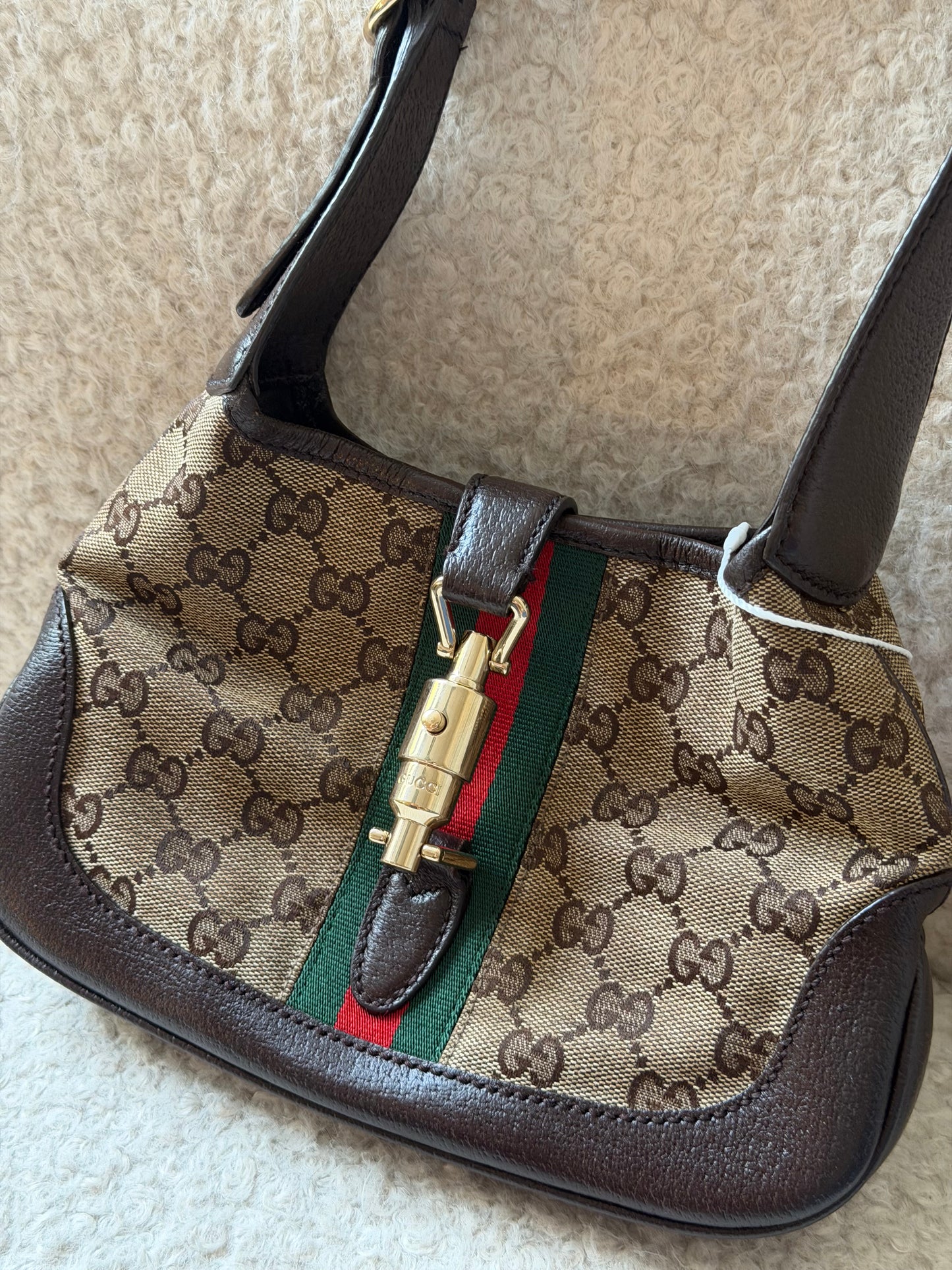 Pre-Owned Beige/Brown GG Canvas Jackie Handbag