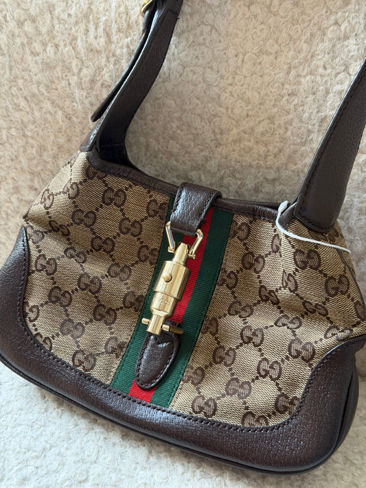 Pre-Owned Beige/Brown GG Canvas Jackie Handbag