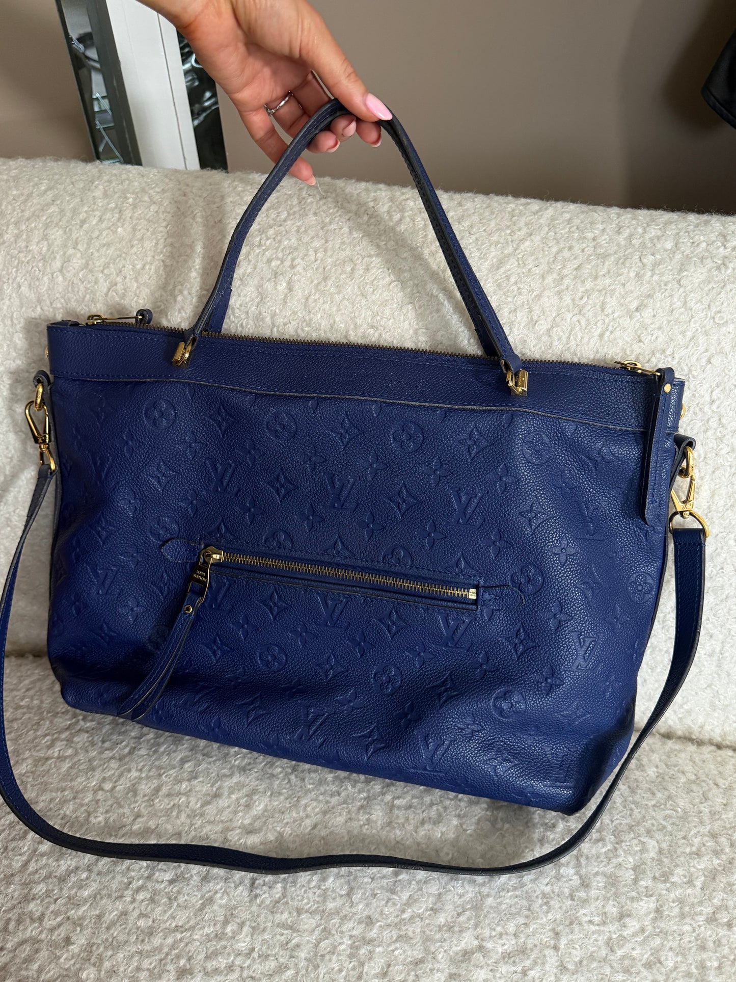 Pre-Owned Cobalt Blue Monogram Empreinte Leather Shoulder Bag