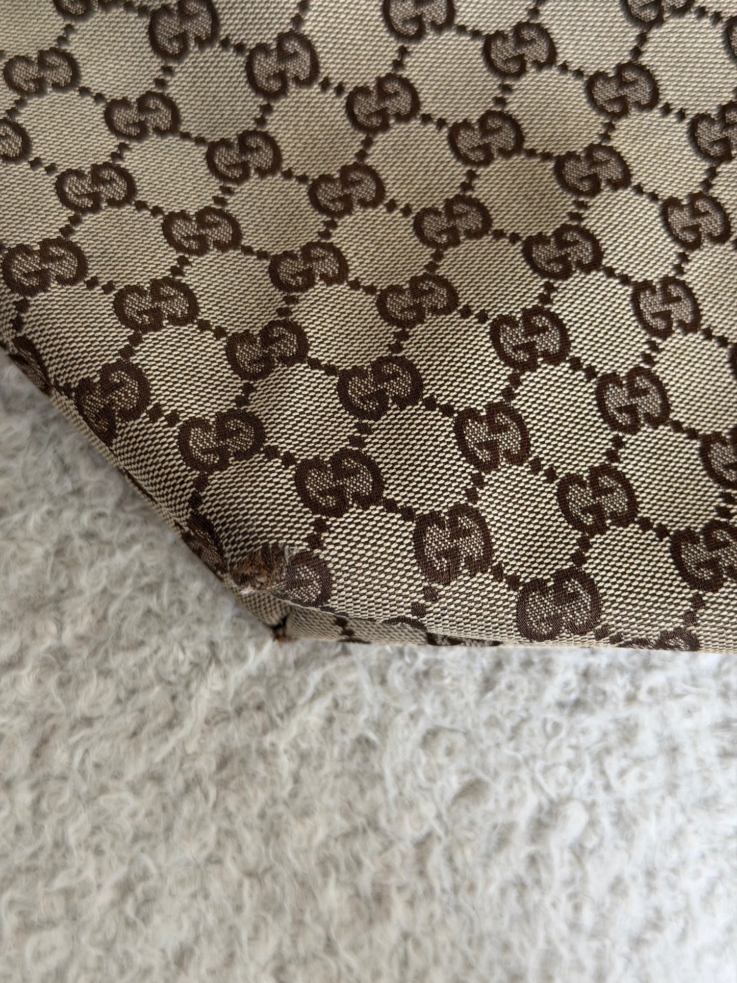 Pre-Owned Beige GG Canvas/Leather Shopper Tote