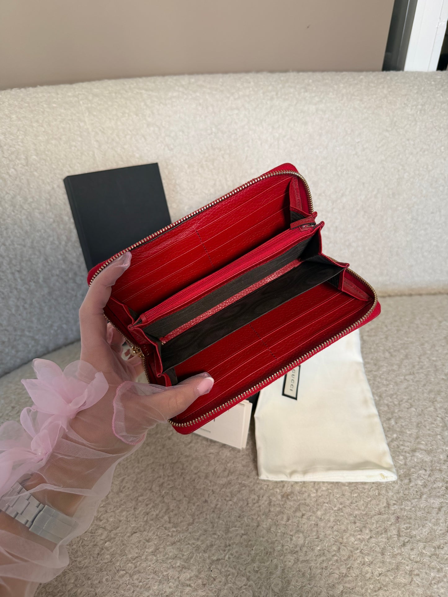 Red Leather Wallet FULL SET