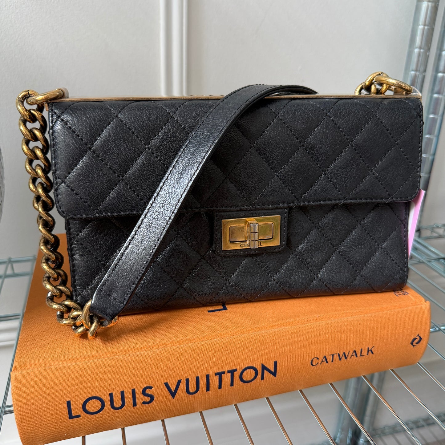 Pre-Owned Black 'Rita' Goatskin Single Flap Crossbody Bag