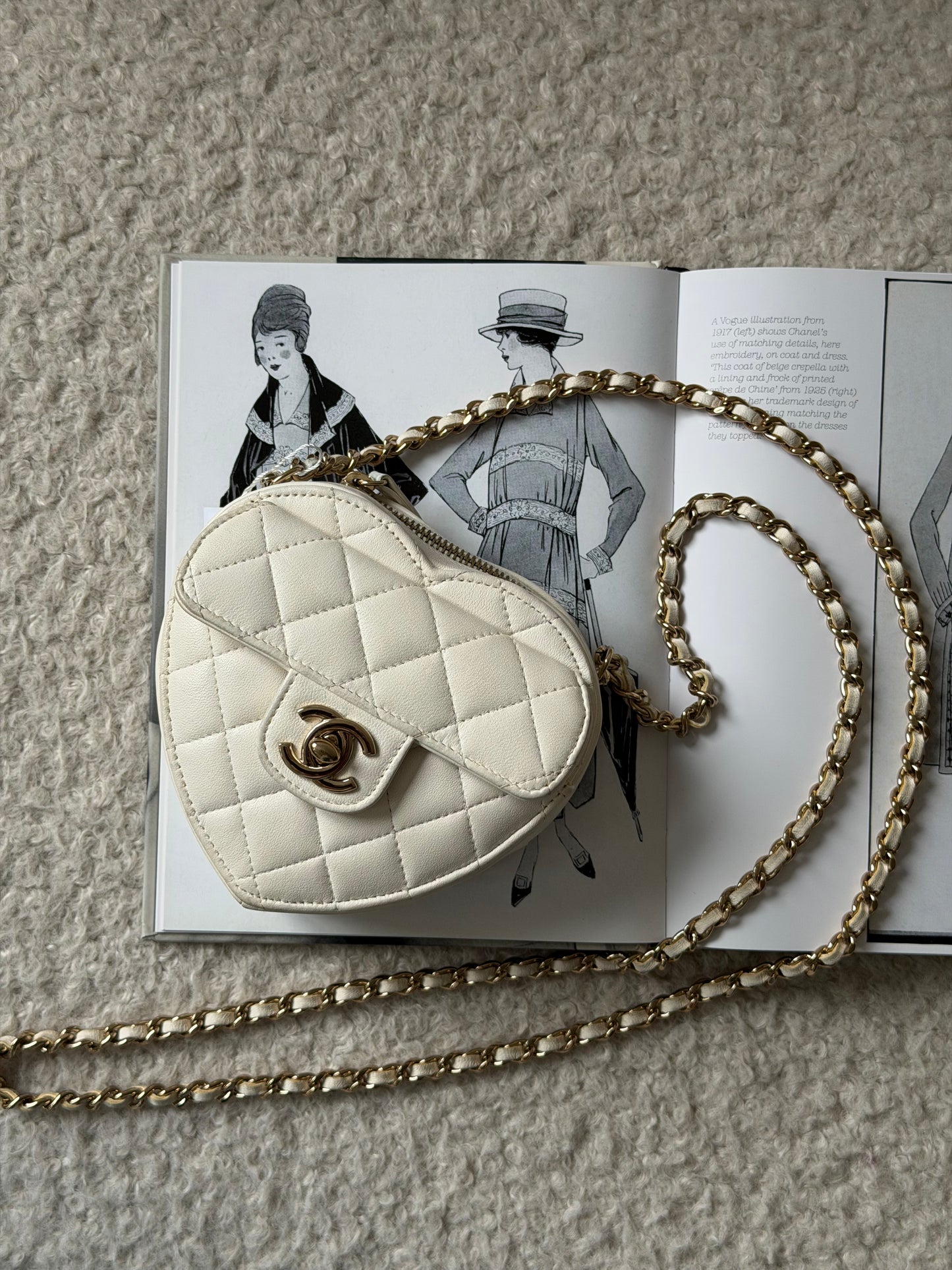 White Lambskin Mini Heart Crossbody