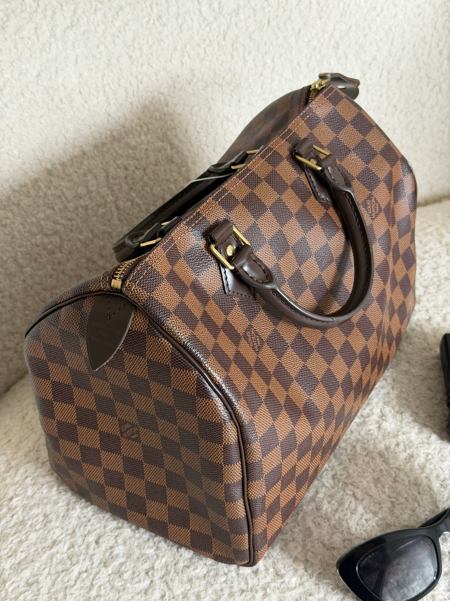 Pre-Owned Damier Ebene Canvas Speedy 30