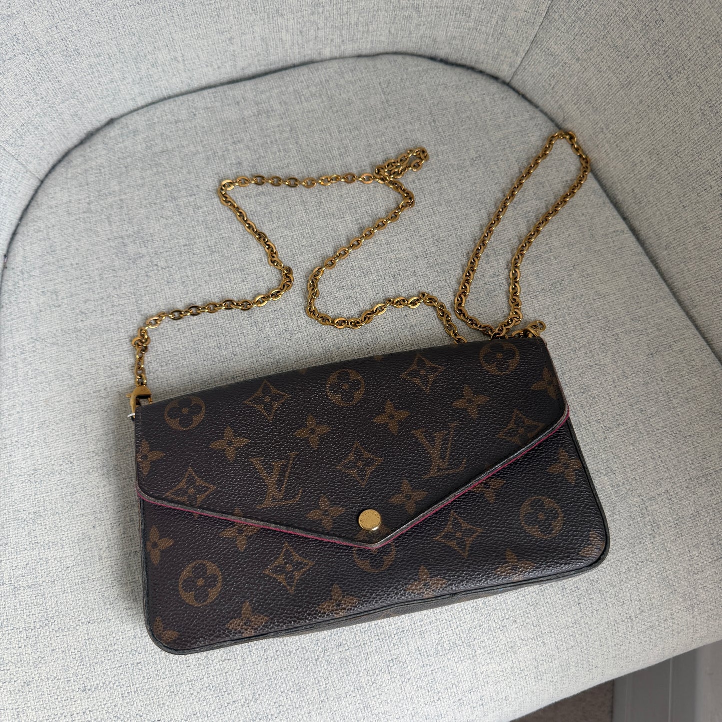 Pre-Owned LV Monogram Canvas Felicie Wallet on Chain
