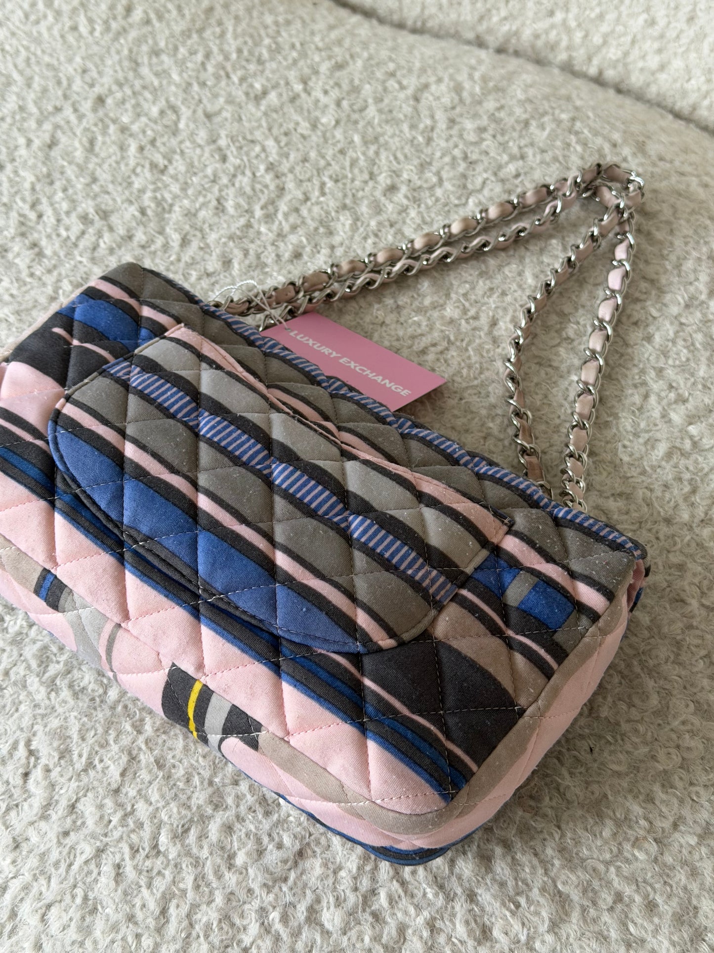 Pre-Owned Multi-Colour Fabric Single Flap w/Heart Hardware