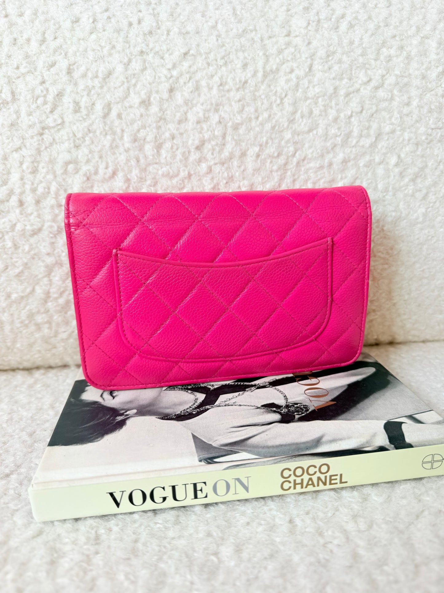 2016 Pink Caviar Wallet on Chain Silver & Pink Hardware