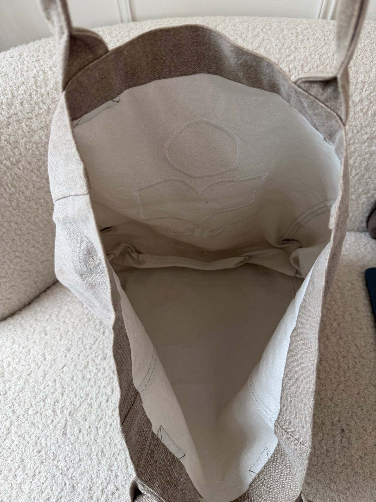 Pre-Owned Beige Shopper Tote Bag