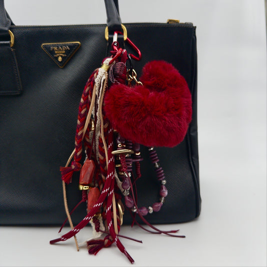 Red Heart Bag Charm
