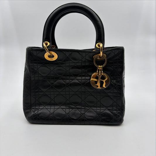 Pre-Owned Black Cannage Lambskin Lady Dior