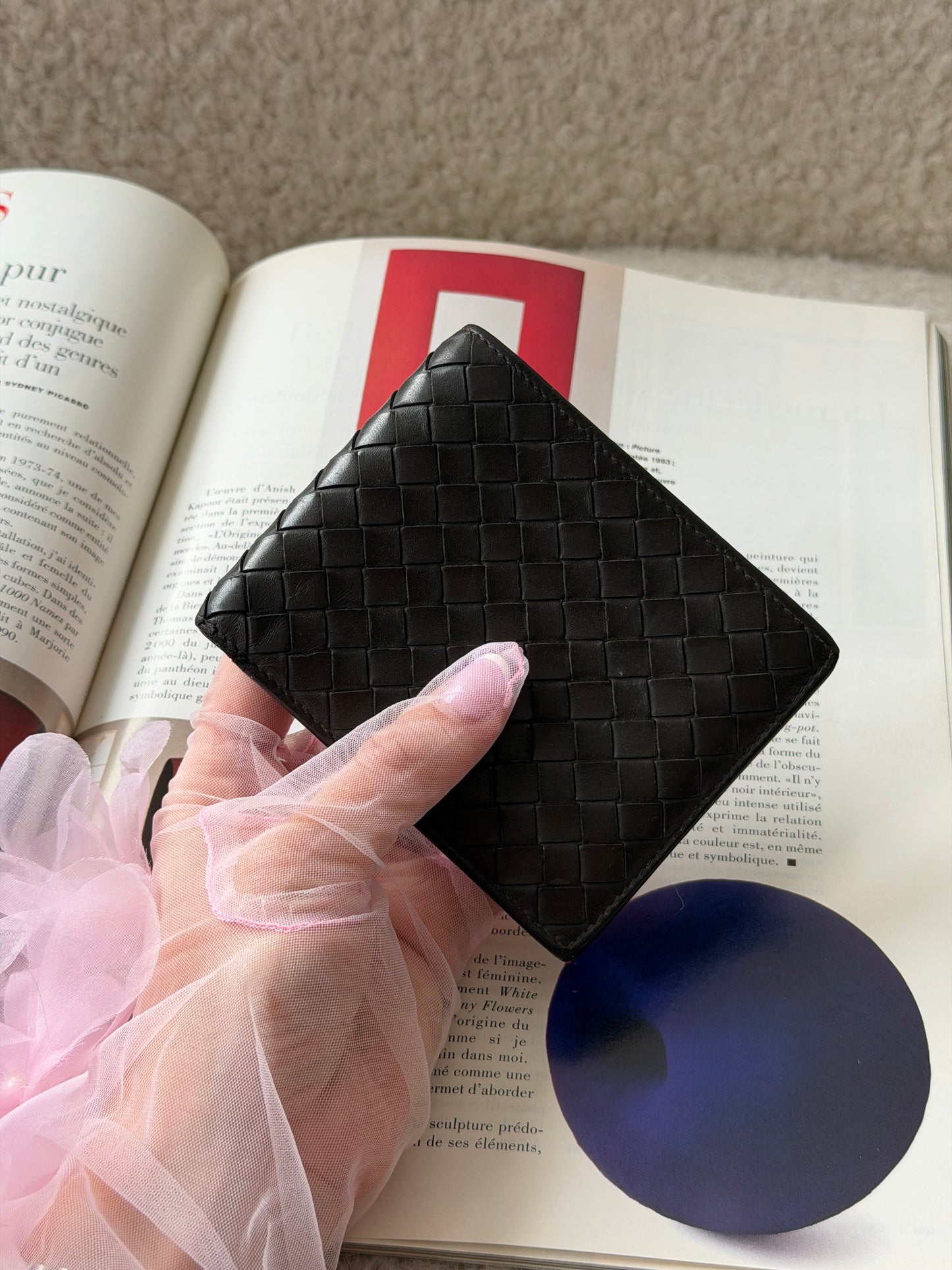 Black Intrecciato Leather Wallet - Pre-Owned