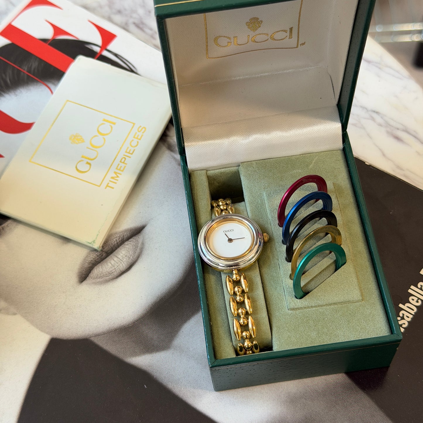 Pre-Owned Change Bezel - FULL SET Gold-Tone Metal Watch