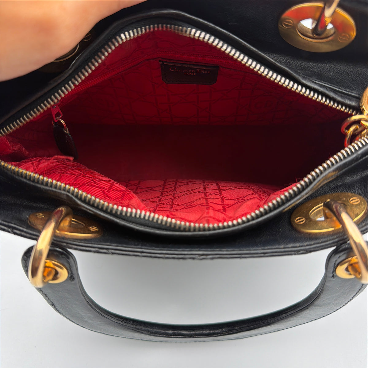 Pre-Owned Black Cannage Lambskin Lady Dior