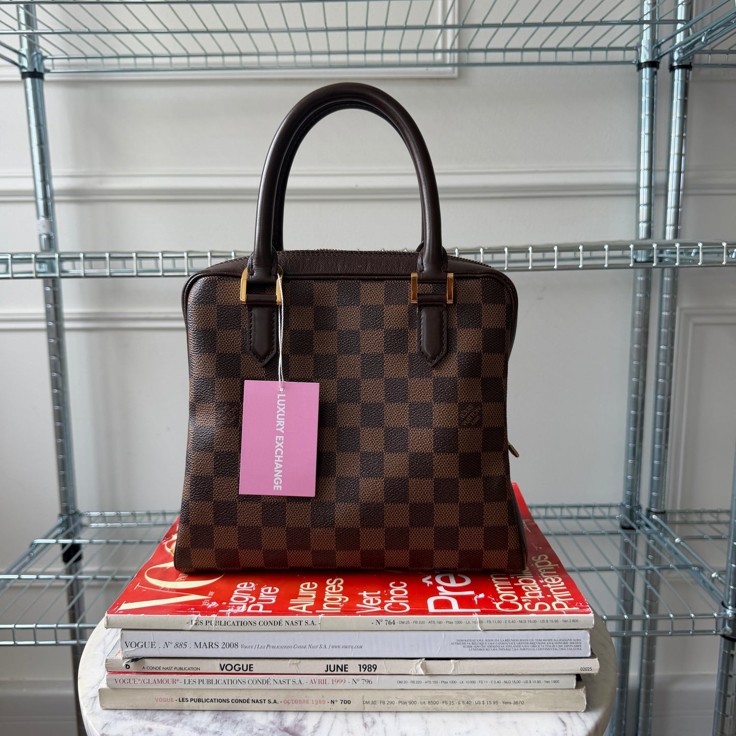 Pre-Owned Damier Ebene Canvas Tote Bag w/Strap