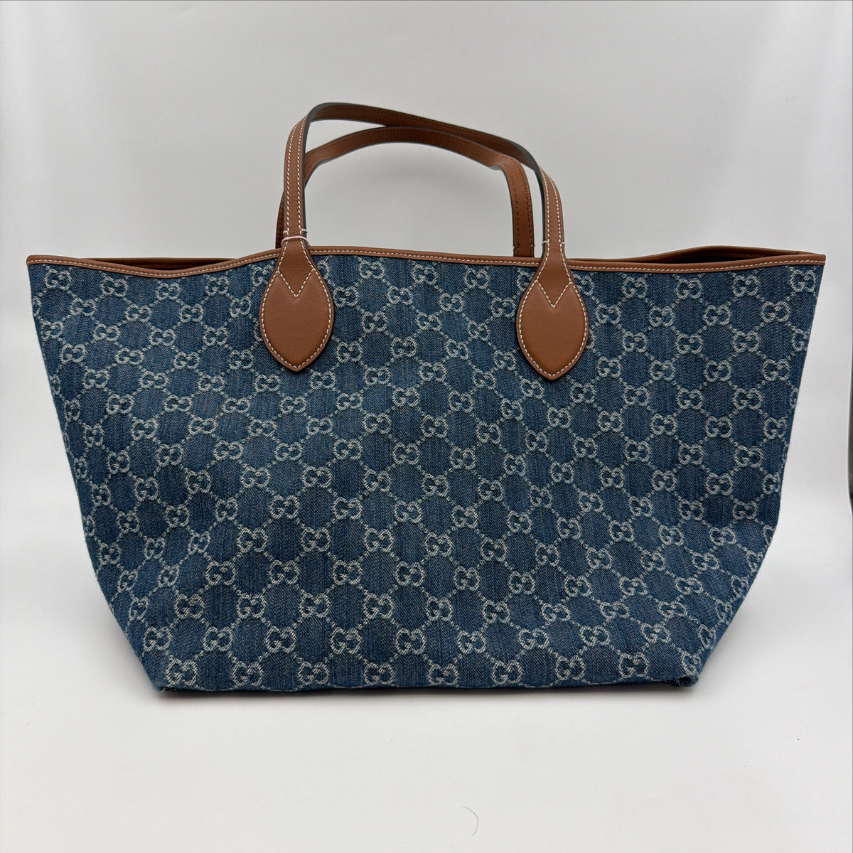 Pre-Owned Denim Shopper Tote