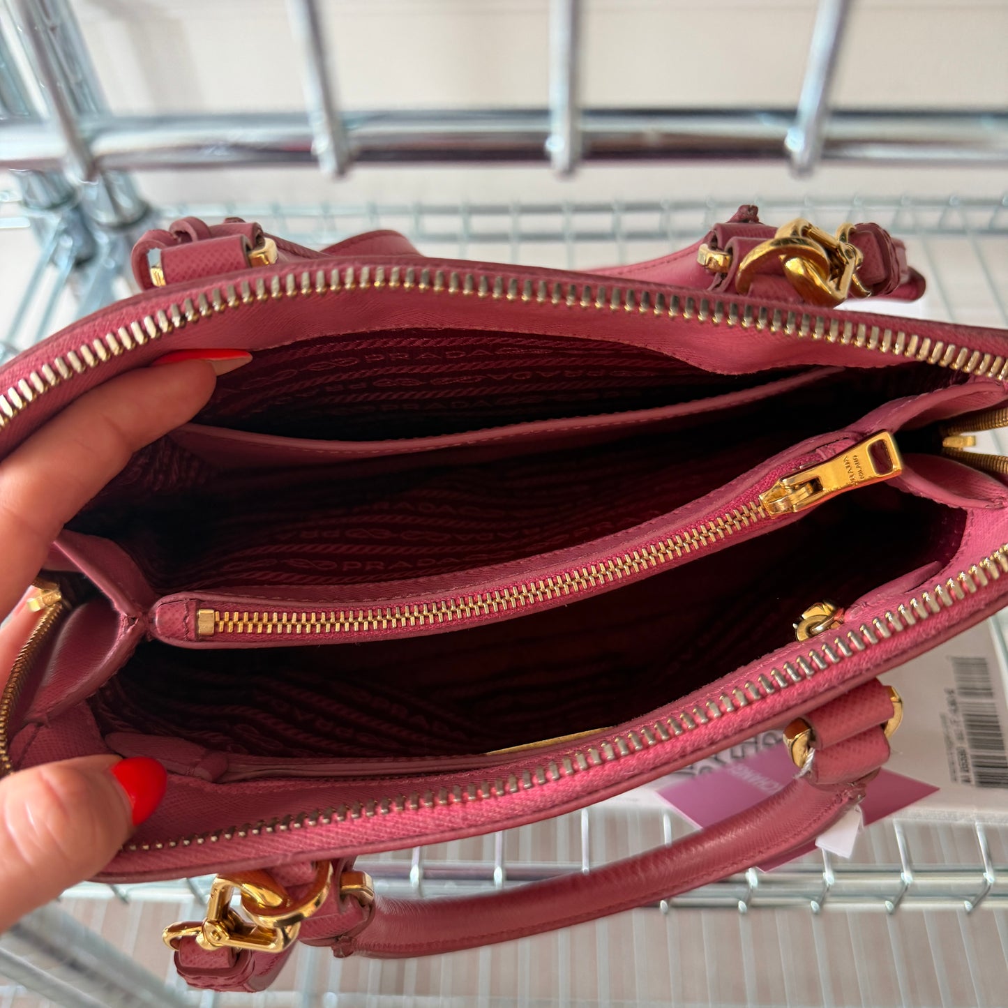 Pre-Owned Pink Saffiano Leather Crossbody Promenade Bag