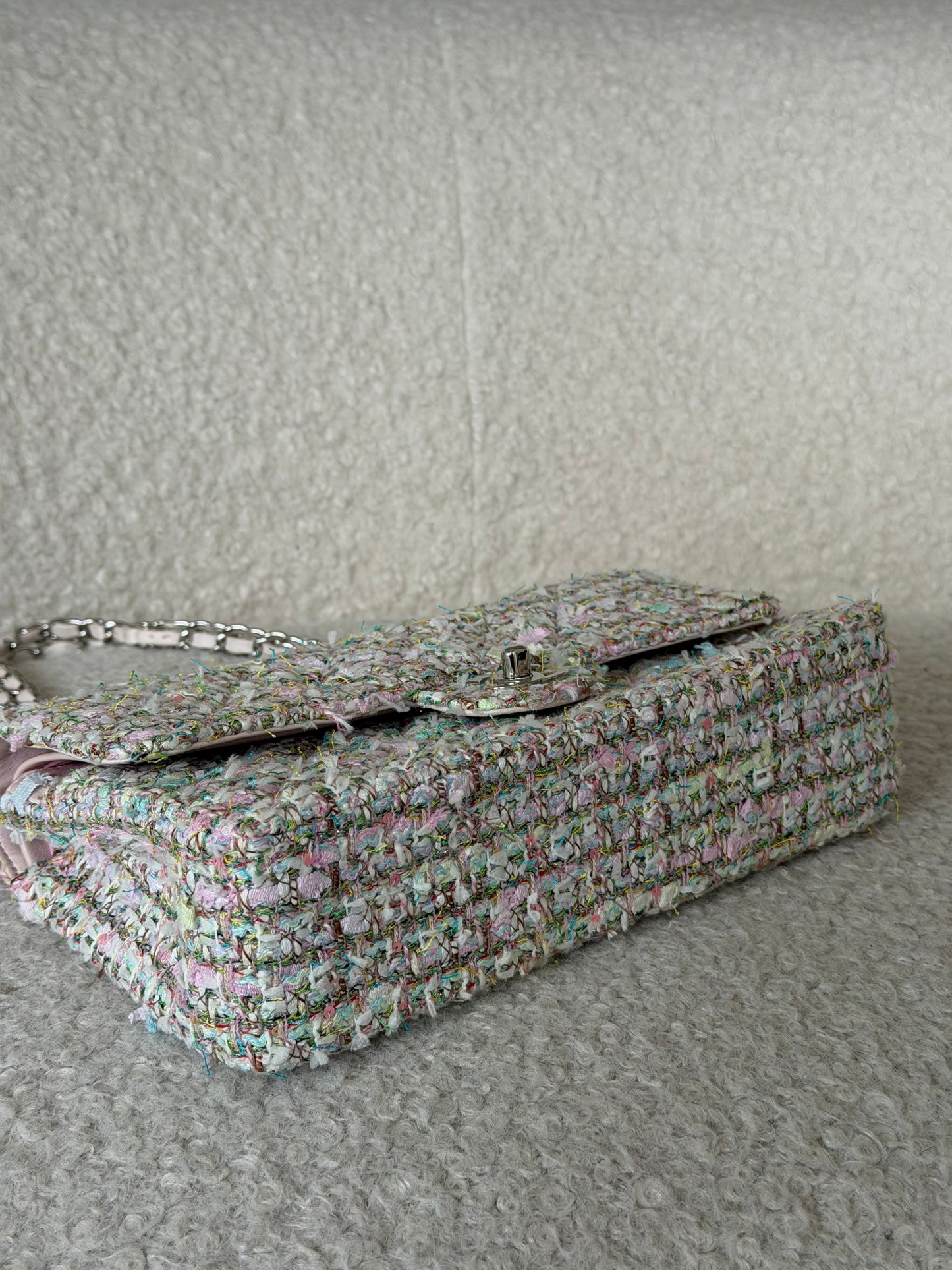 Pre-Owned Multicolour Fabric Medium Classic Double Flap Shoulder Bag