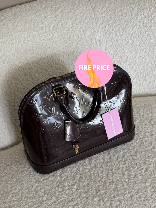 Pre-Owned Bordeaux Monogram Vernis Leather Alma PM