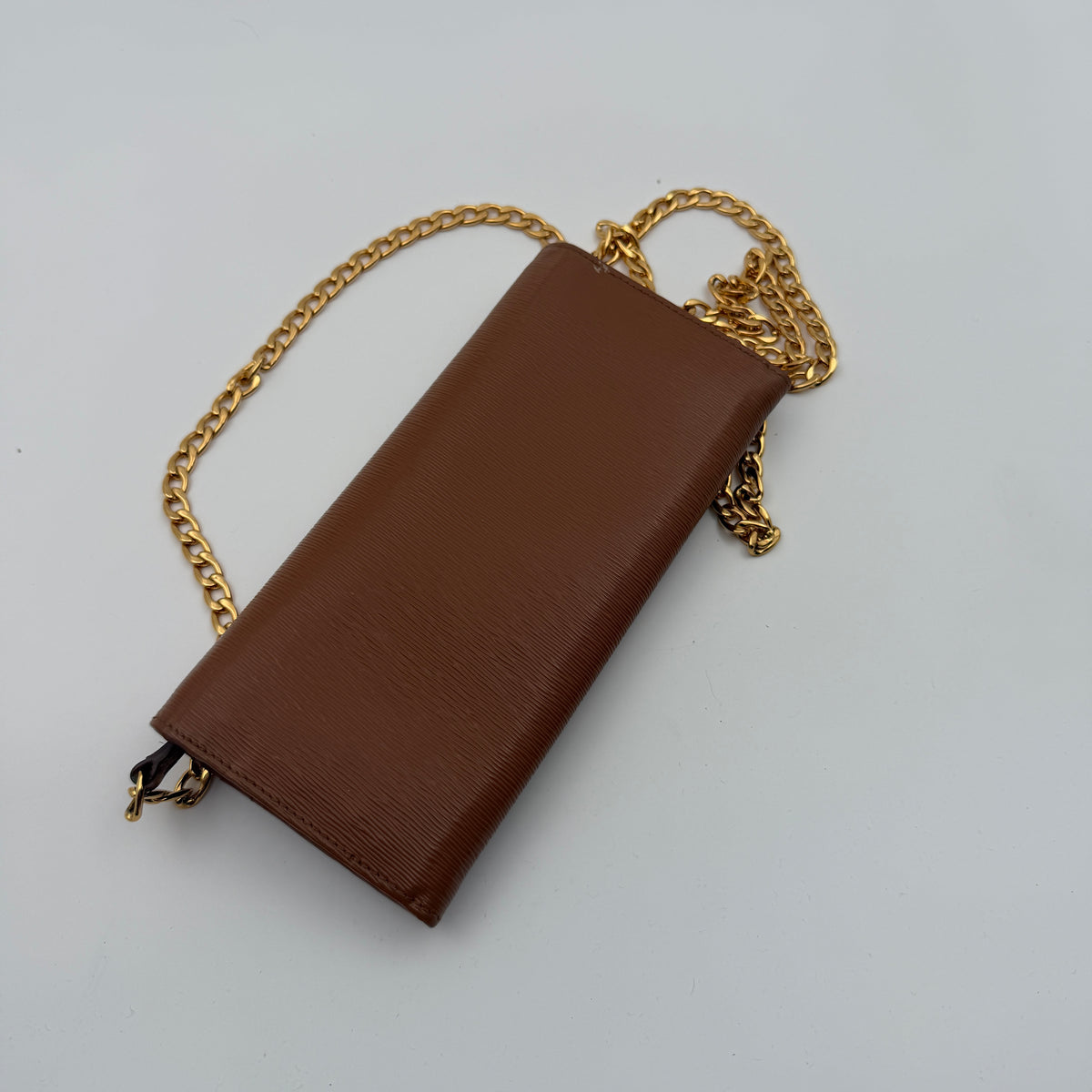 Pre-Owned Tan Epileather Wallet on Chain