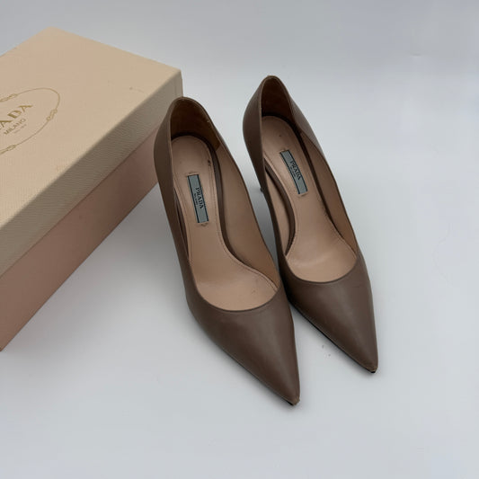 Brown Leather Heels 38.5