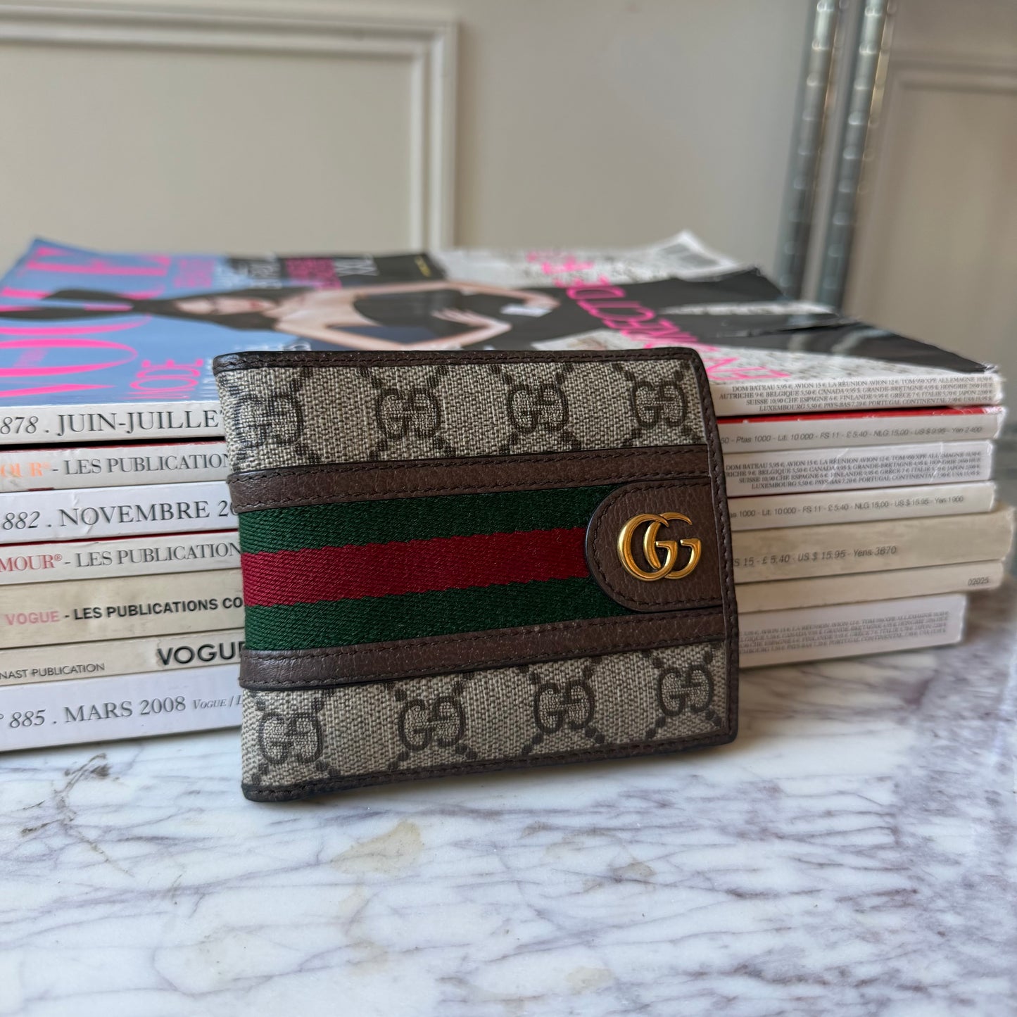 Pre-Owned Tricolour GG Coated Canvas Wallet