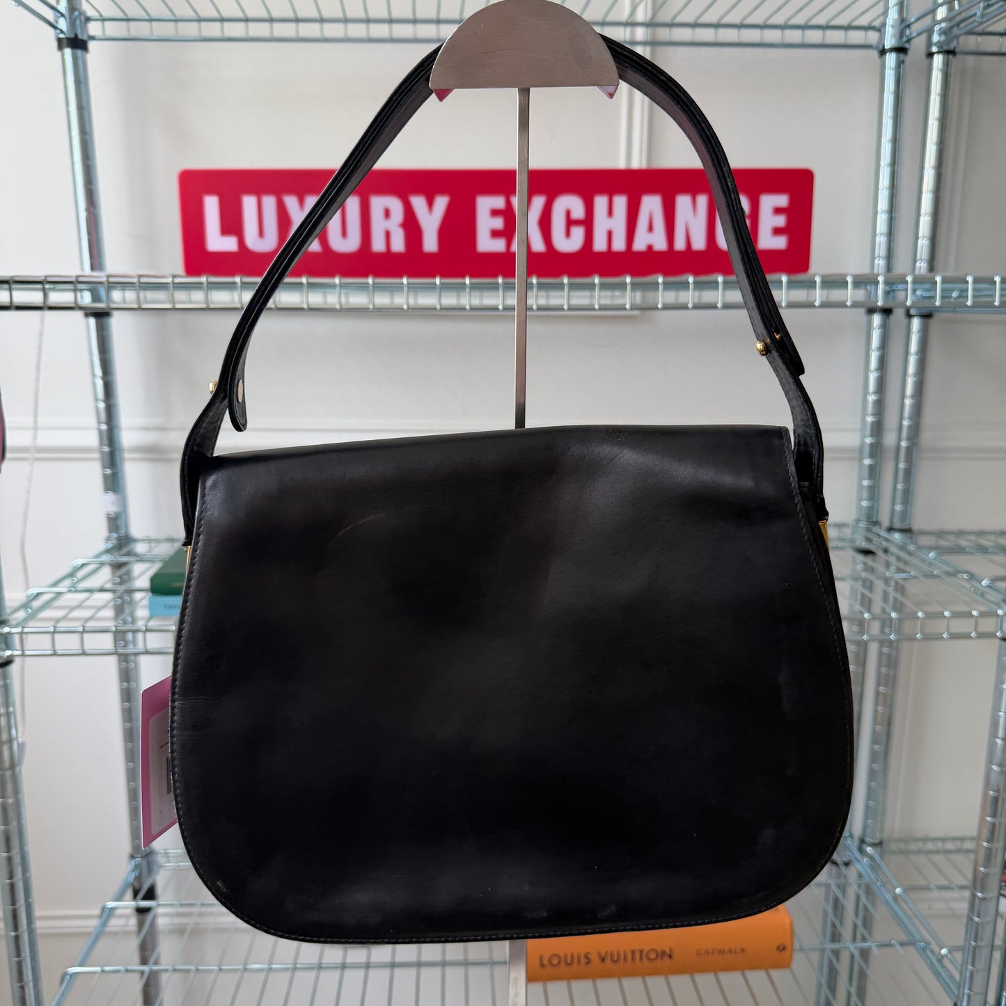 Pre-Owned Black Box Leather Shoulder Bag
