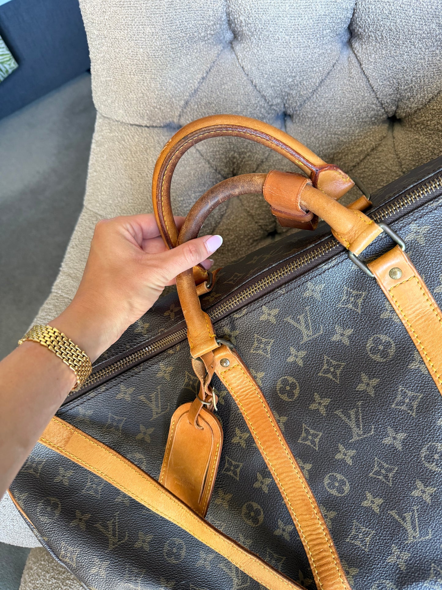 Pre-Owned LV Monogram Canvas Keepall 60 Bandouliere