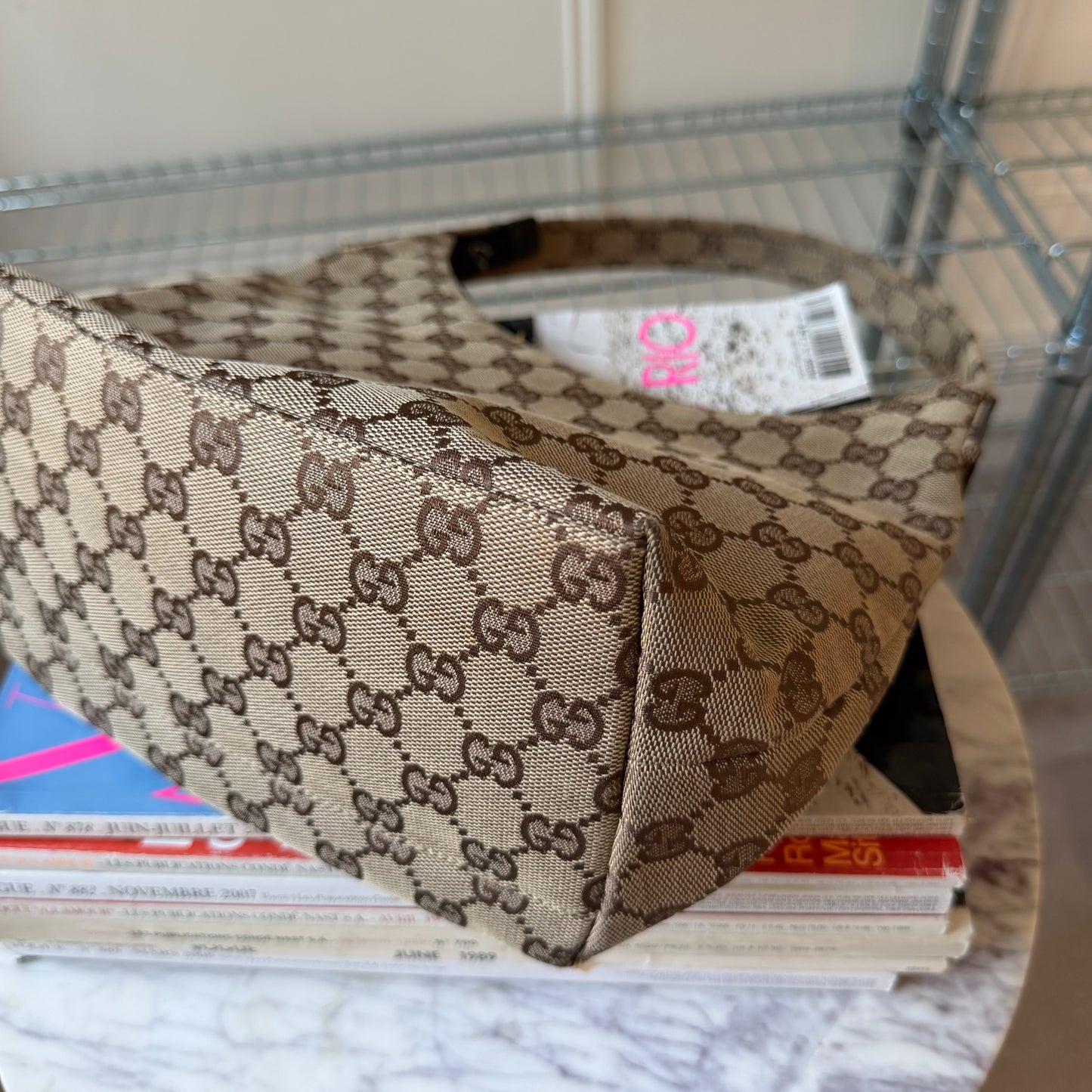 Pre-Owned Beige GG Canvas Hobo Bag