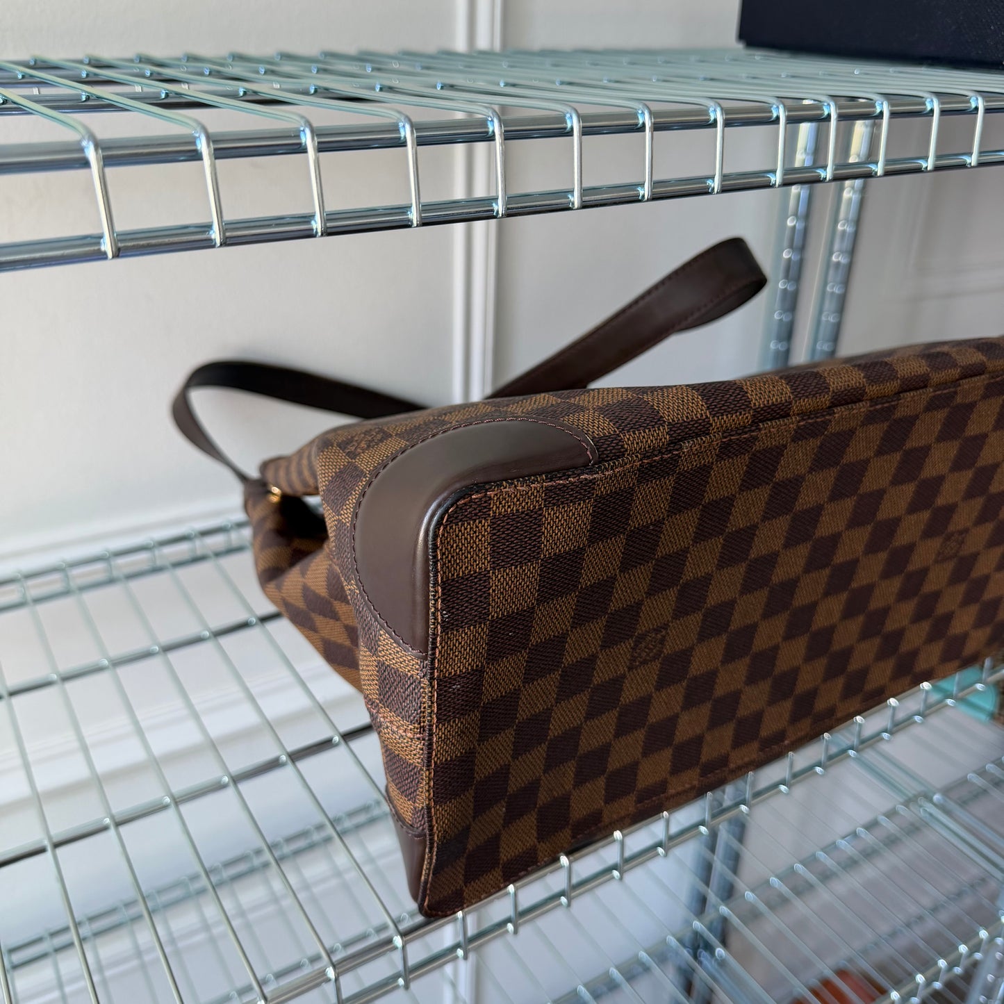 Pre-Owned Damier Ebene Hampstead MM Shoulder Bag