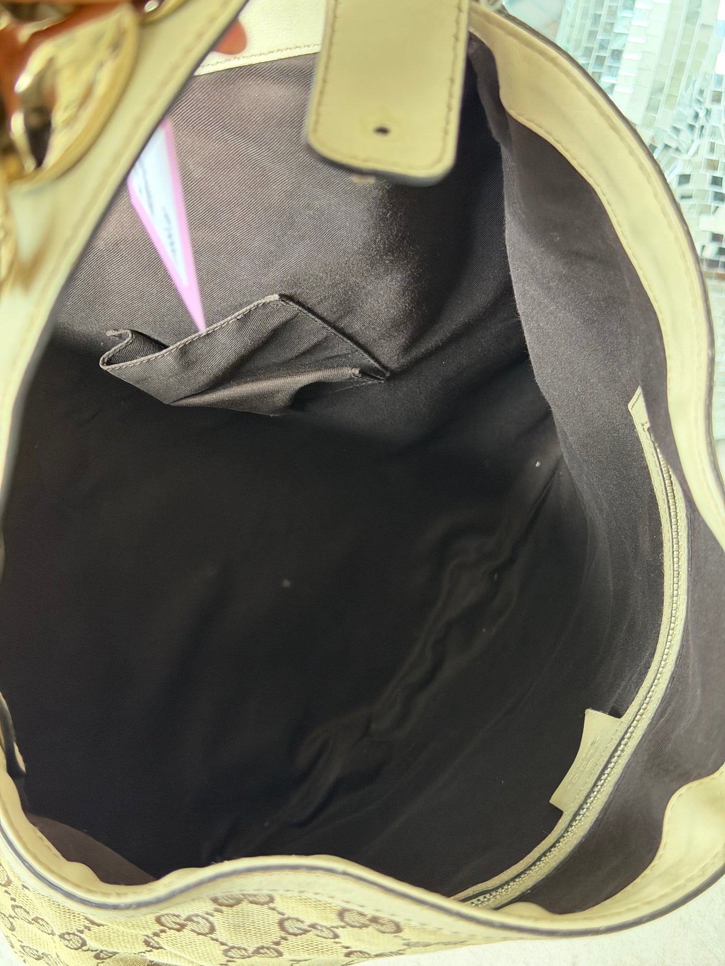 Pre-Owned Beige GG Canvas Hobo Shoulder Bag
