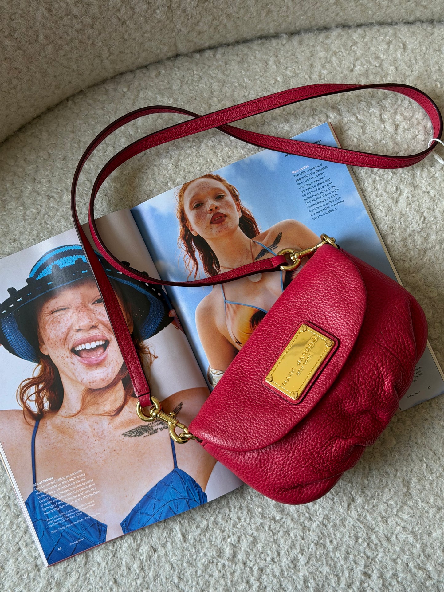 Raspberry Leather Handbag