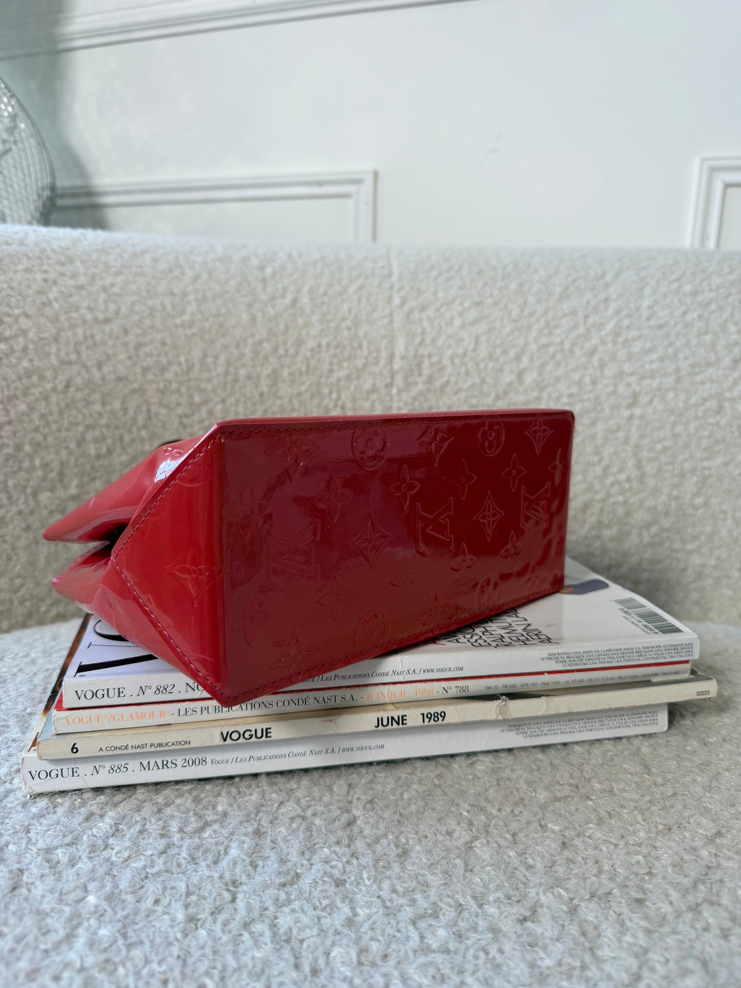 Pre-Owned Red/Pink Monogram Vernis Leather Reade PM