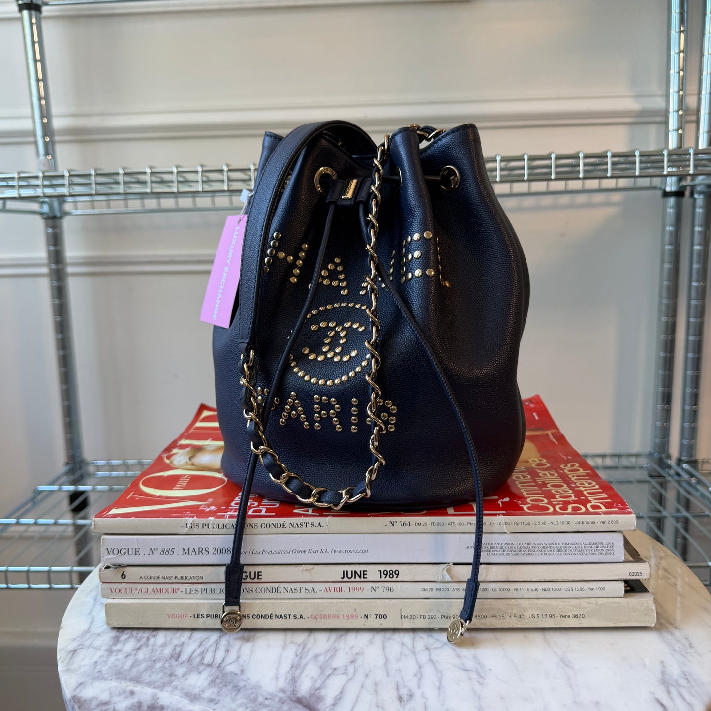 Pre-Owned Blue Caviar Leather Bucket Bag